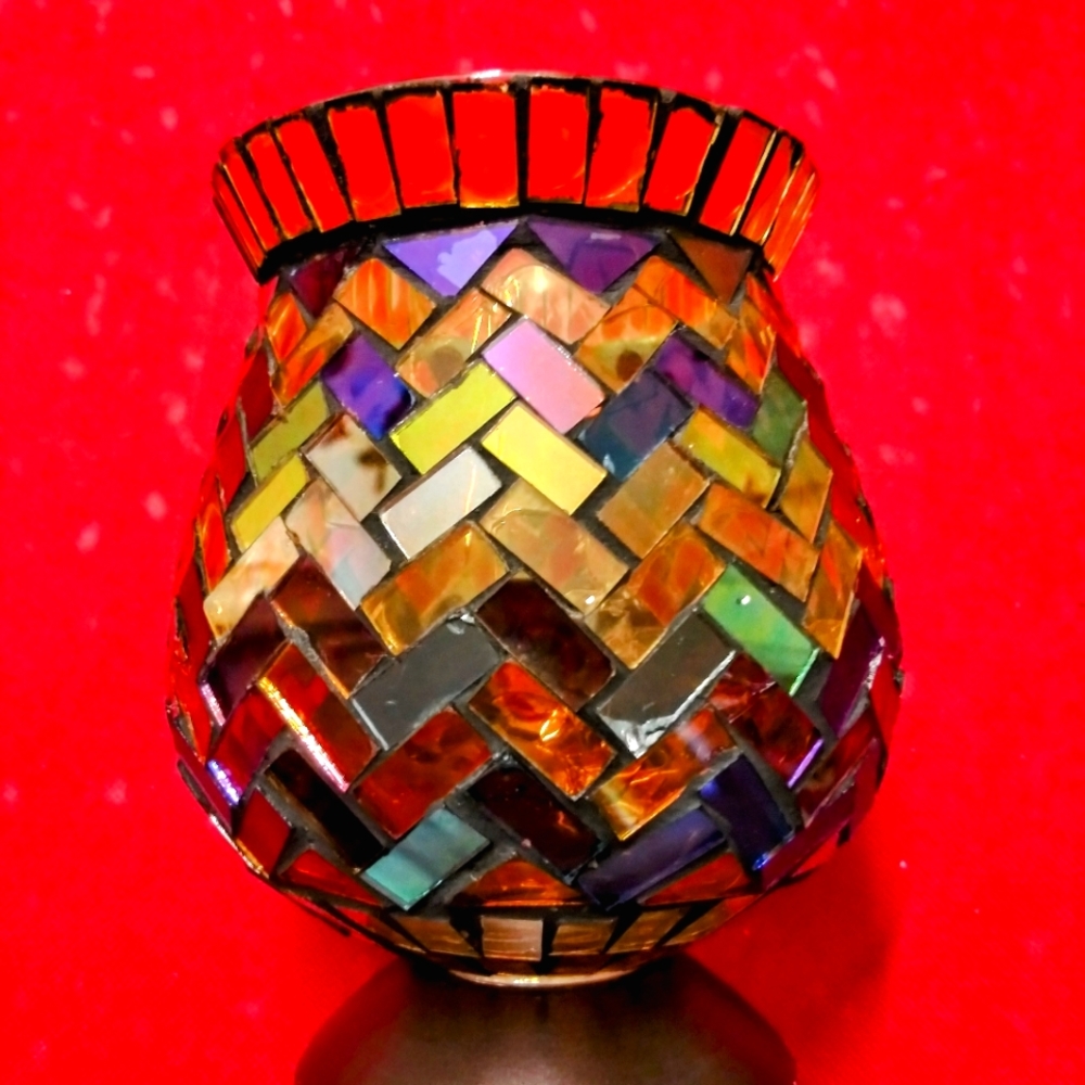 Glass prism Candle holder